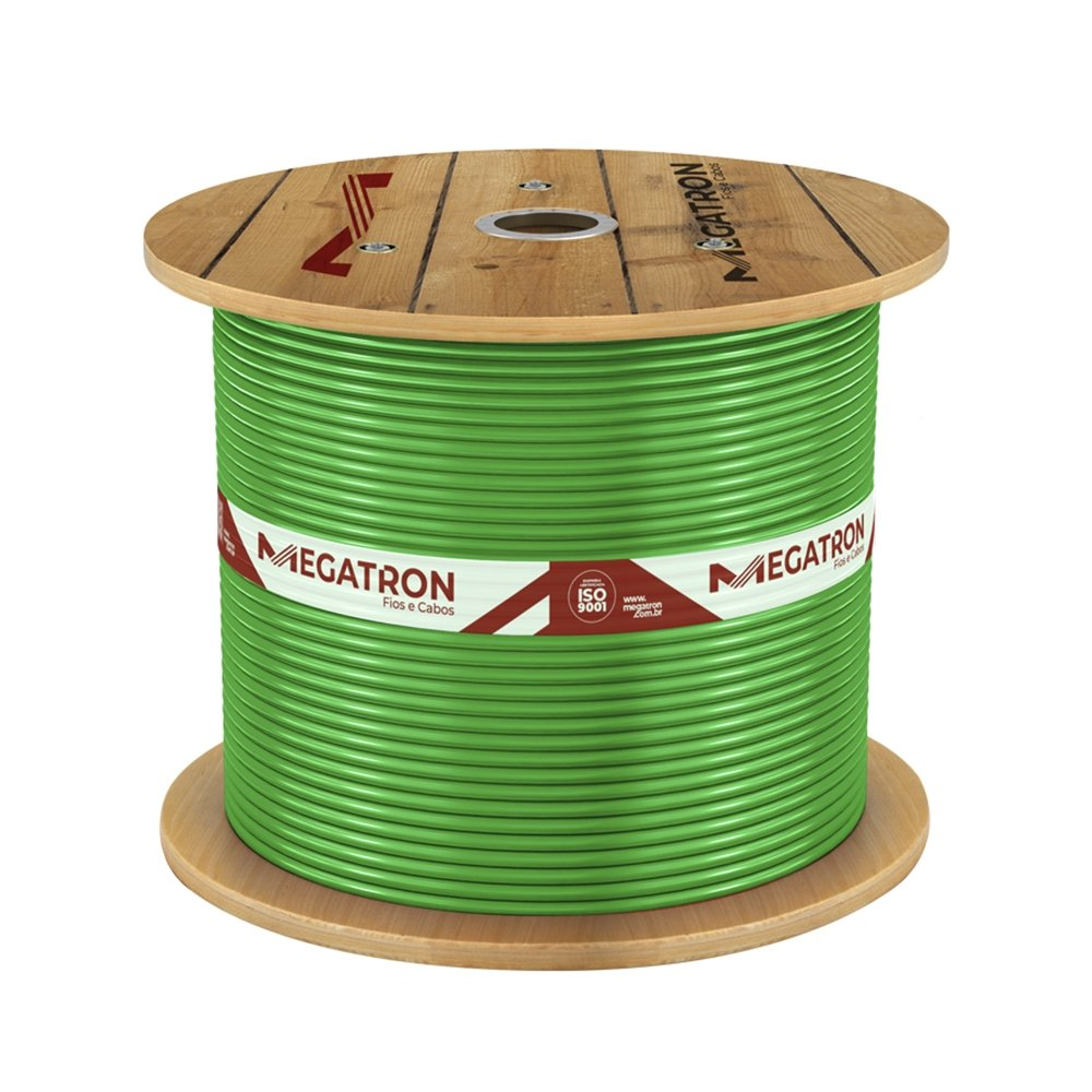 Cabo Flexível Megatron 1,5mm x 1400m Bobina 750V Verde Cabo Flexível Megatron 1,5mm x 1400m Bobina 750V Verde
