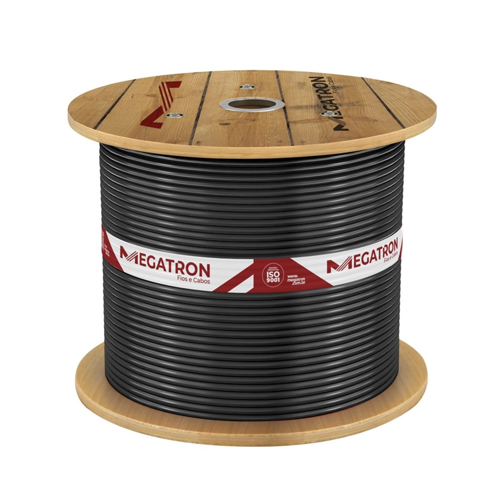 Cabo Flexível Megatron 2,5mm x 1000m Bobina 750V Preto Cabo Flexível Megatron 2,5mm x 1000m Bobina 750V Preto