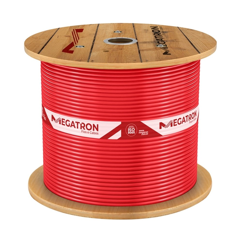 Cabo Flexível Megatron 2,5MMx1000M Bobina 750V Vermelho Cabo Flexível Megatron 2,5MMx1000M Bobina 750V Vermelho
