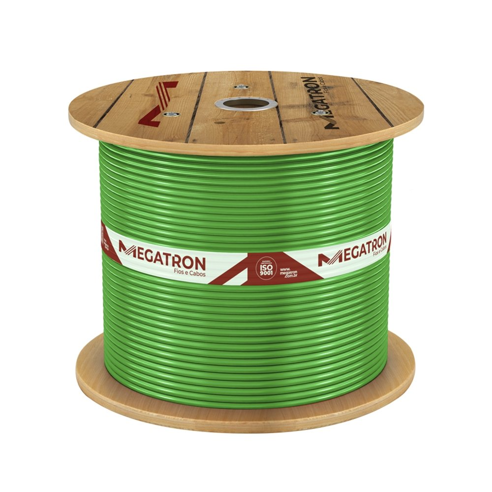 Cabo Flexível Megatron 2,5MMx1000M Bobina 750V Verde Cabo Flexível Megatron 2,5MMx1000M Bobina 750V Verde