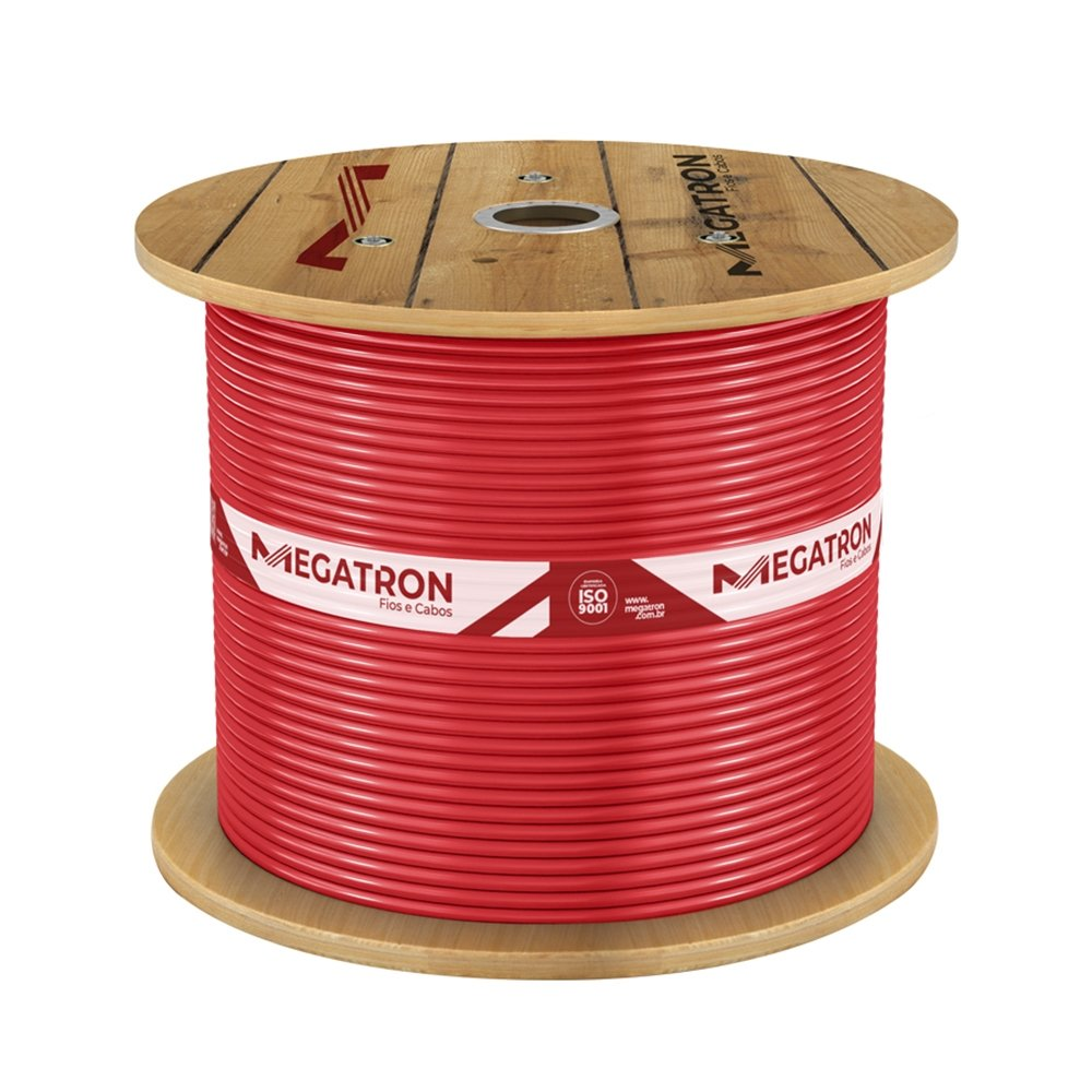 Cabo Flexível Megatron 6MMx500M Bobina 750V Vermelho Cabo Flexível Megatron 6MMx500M Bobina 750V Vermelho