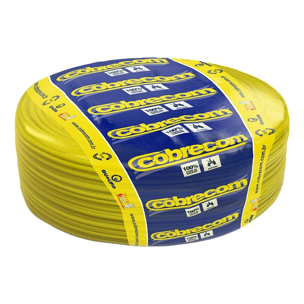 Cabo Flexível Cobrecom 4mmx100m Rolo 750V Amarelo