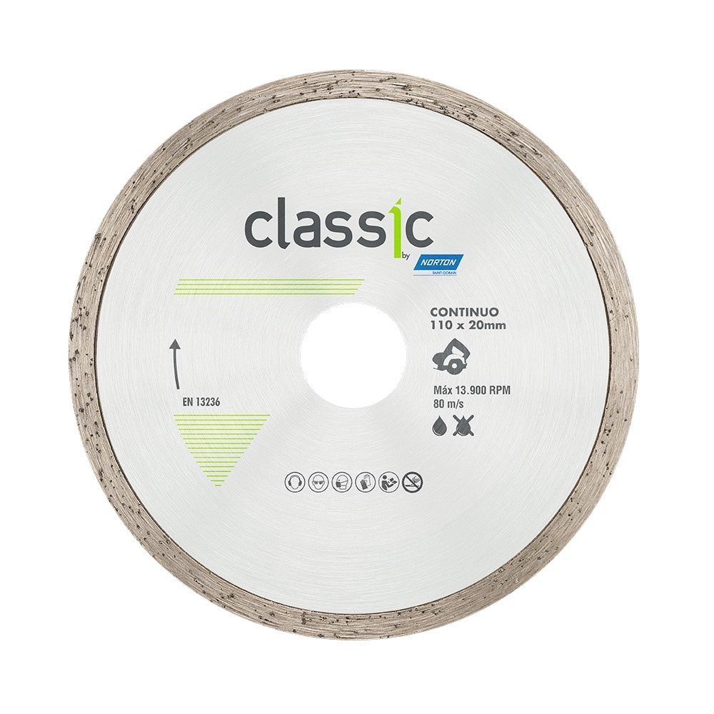 Disco Diamantado Norton 4,5P Classic Contínuo 110X20mm Disco Diamantado Norton 4,5P Classic Contínuo 110X20mm