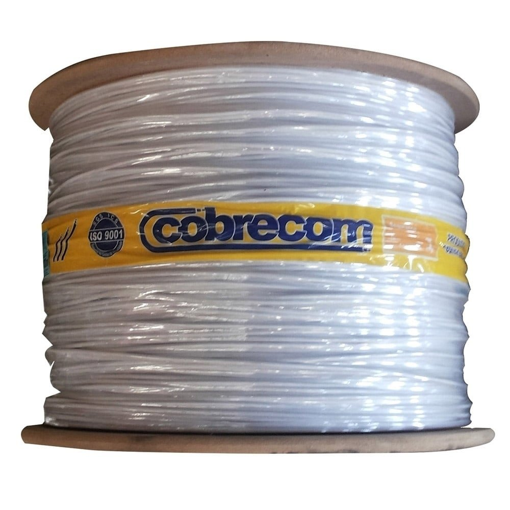 Cabo Antichama Flexível Cobrecom 750V 2,5mmx1000m Bobina Branco Cabo Antichama Flexível Cobrecom 750V 2,5mmx1000m Bobina Branco