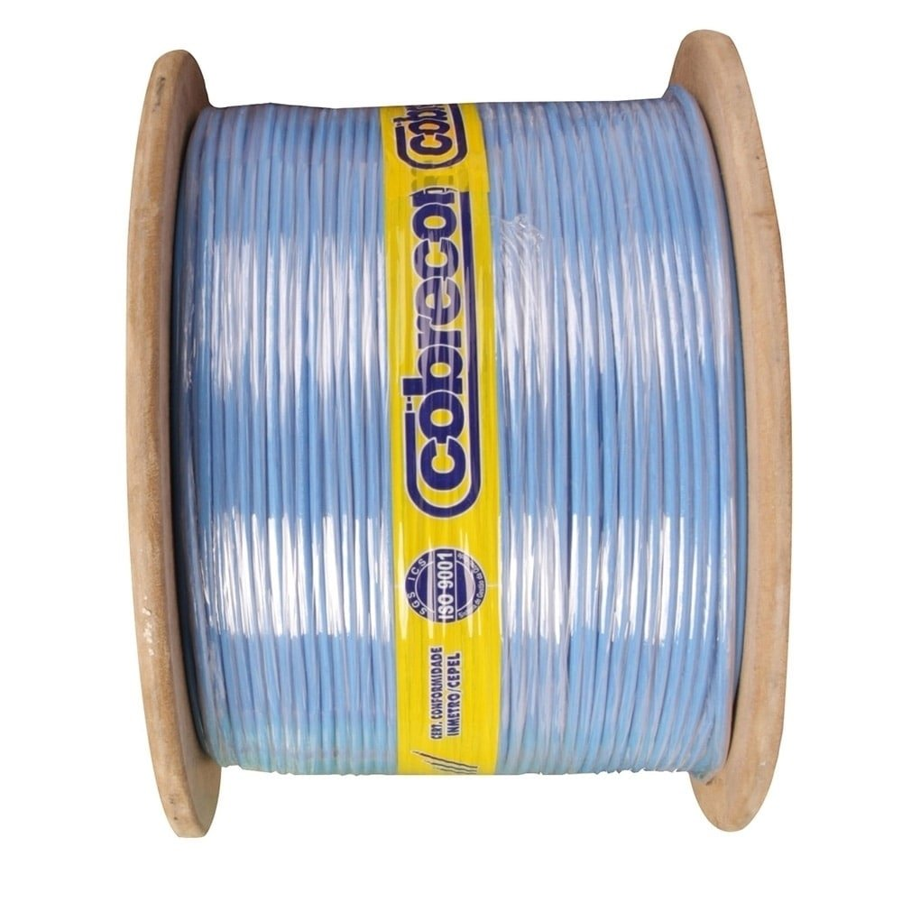 Cabo Antichama Flexível Cobrecom 750V 6mmx500m Bobina Azul