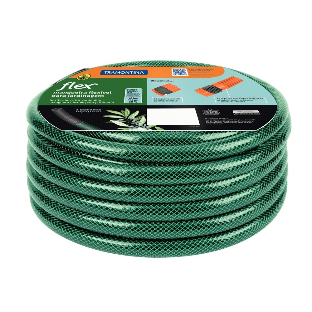 Mangueira para Jardim Tramontina Flex Verde com Engate 20m Mangueira para Jardim Tramontina Flex Verde com Engate 20m