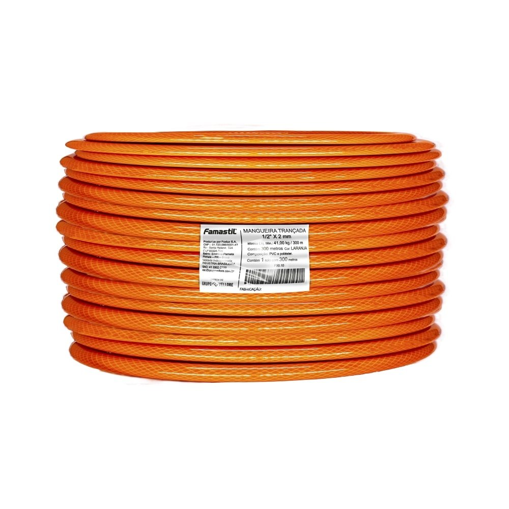 Mangueira para Jardim Famasttil Trançada Laranja 1/2 Polegada x 2mm 300m Mangueira para Jardim Famasttil Trançada Laranja 1/2 Polegada x 2mm 300m