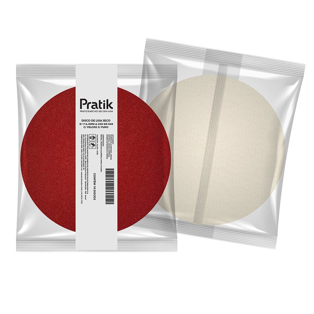 Disco Lixa Pratik A-230 114,3mm sem Furo com Velcro G40 - Embalagem com 10 Unidades Disco Lixa Pratik A-230 114,3mm sem Furo com Velcro G40 - Embalagem com 10 Unidades