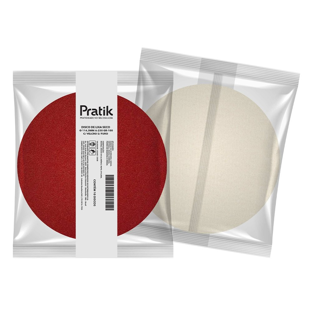 Disco Lixa Pratik A-230 114,3mm Sem Furo Com Velcro G100 - Embalagem com 10 Unidades Disco Lixa Pratik A-230 114,3mm Sem Furo Com Velcro G100 - Embalagem com 10 Unidades