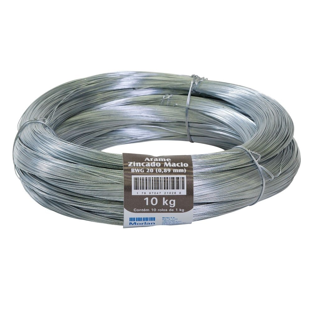 Arame Liso Morlan Galvanizado 20 0,89mm - Embalagem com 10 Unidades Arame Liso Morlan Galvanizado 20 0,89mm - Embalagem com 10 Unidades