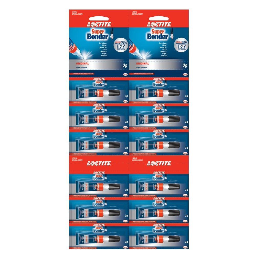 Cola Super Bonder 3g Embalagem com 12 unidades Cola Super Bonder 3g Embalagem com 12 unidades