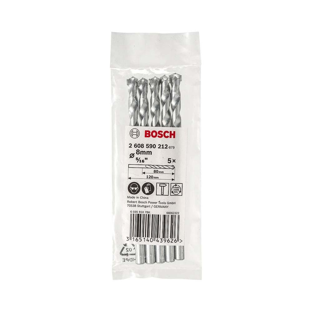Broca Concreto Bosch Impact 8mm Embalagem com 5 Unidades Broca Concreto Bosch Impact 8mm Embalagem com 5 Unidades
