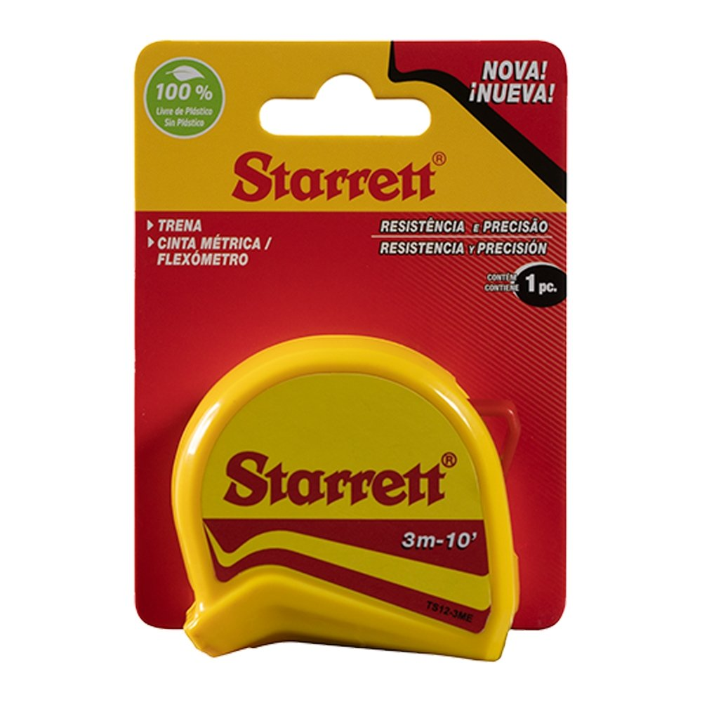 Trena Starrett 3 Metros Aço Graduação Milimetros/Polegada Trena Starrett 3 Metros Aço Graduação Milimetros/Polegada