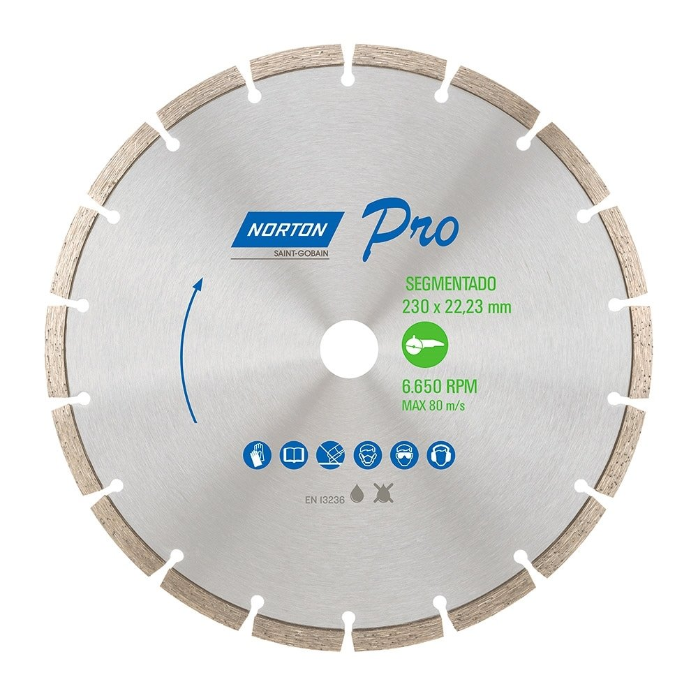 Disco de Corte Norton Diamantado Pro Segmentado 230x22,2mm Disco de Corte Norton Diamantado Pro Segmentado 230x22,2mm