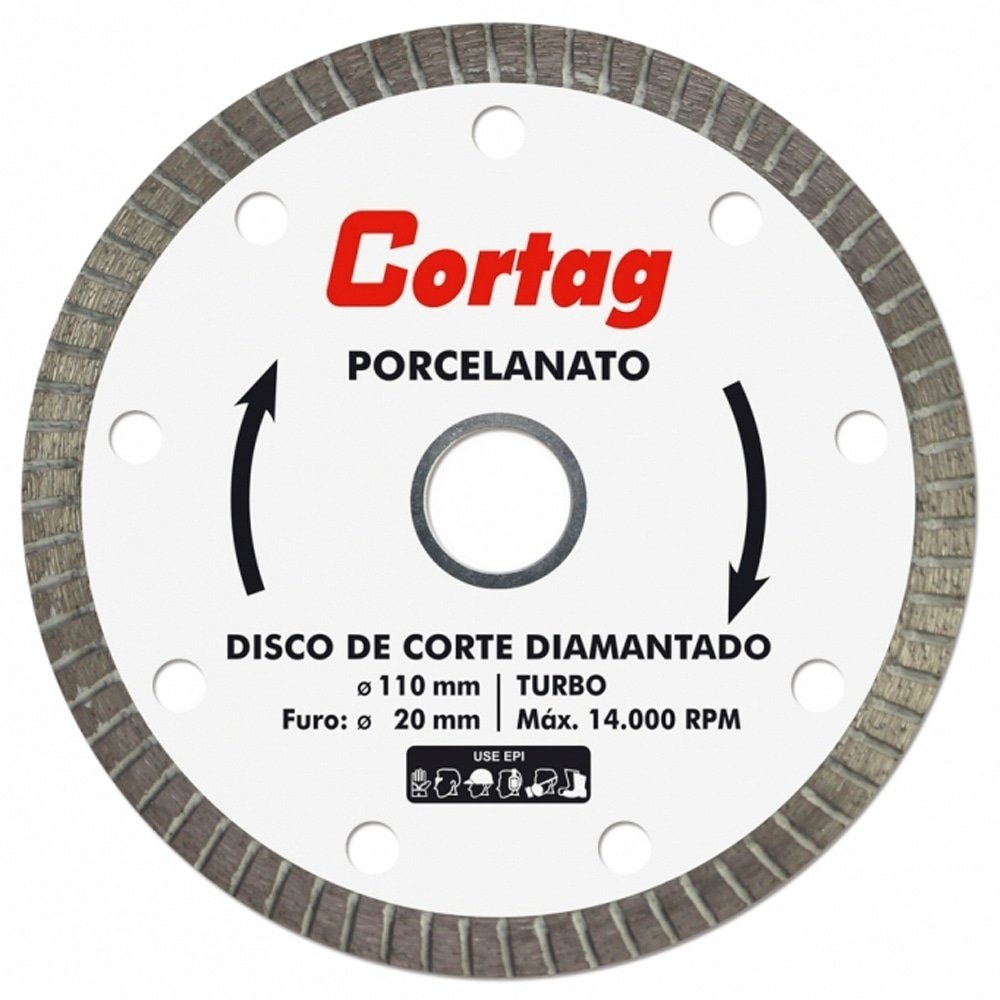 Disco Cortag Diamantado Turbo Para Porcelanato 110x20mm Disco Cortag Diamantado Turbo Para Porcelanato 110x20mm