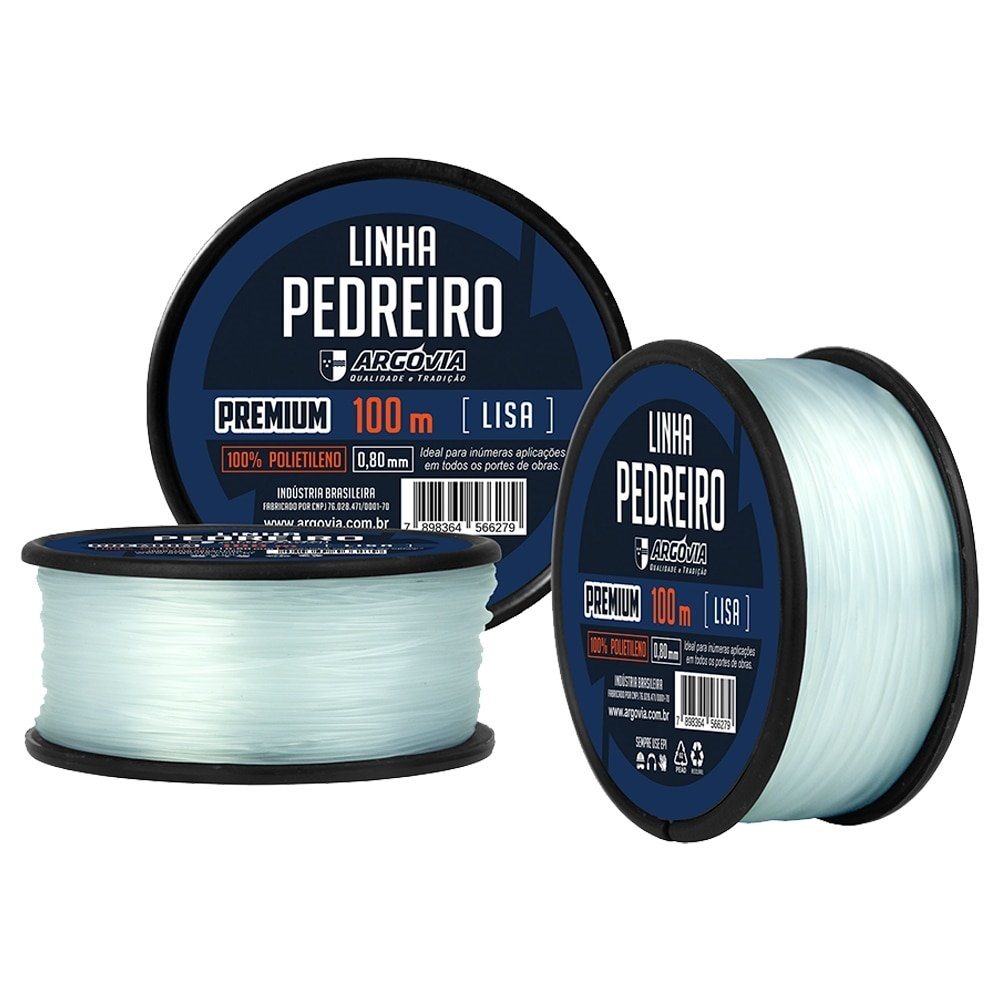 Linha de Pedreiro Argóvia Lisa 0,8mmX100m - Embalagem com 12 Unidades Linha de Pedreiro Argóvia Lisa 0,8mmX100m - Embalagem com 12 Unidades