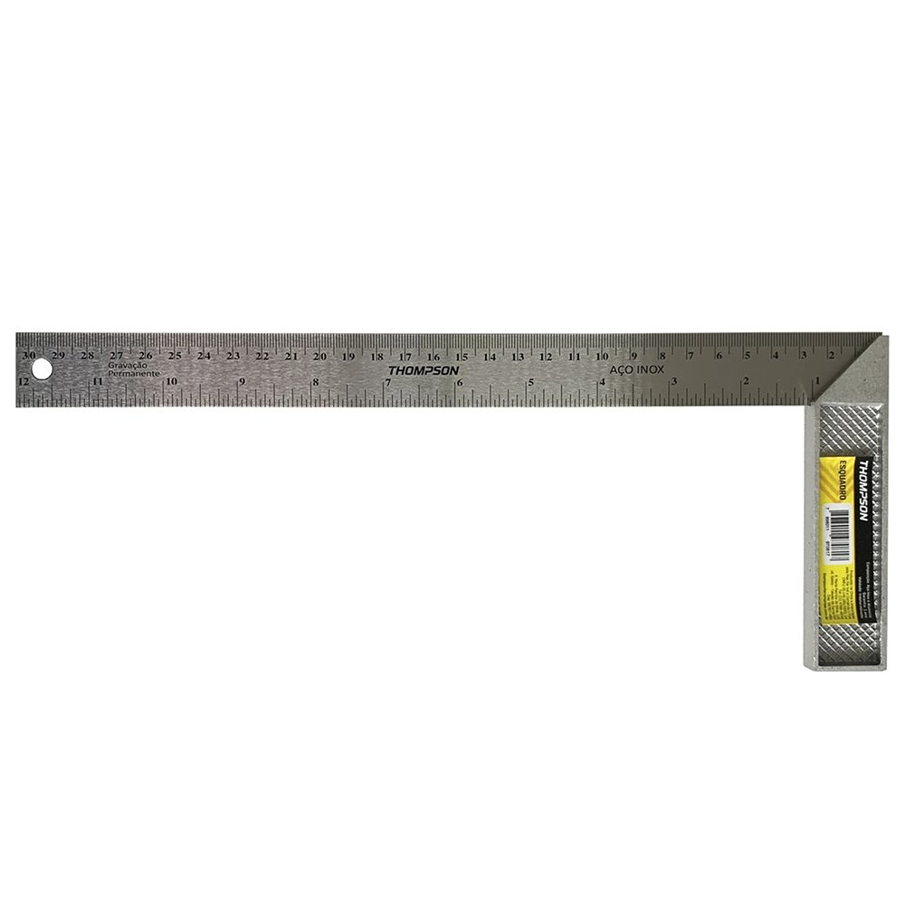 Esquadro Zamak Thompson Simpell Cabo Metálico 12P 30cm Esquadro Zamak Thompson Simpell Cabo Metálico 12P 30cm