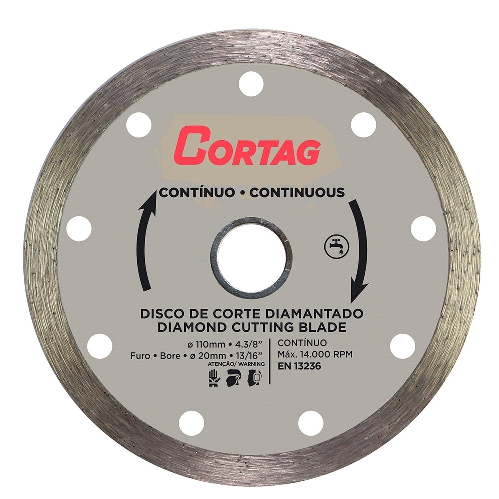 Disco Cortag Diamantado Contínuo 110mm x 20mm Disco Cortag Diamantado Contínuo 110mm x 20mm