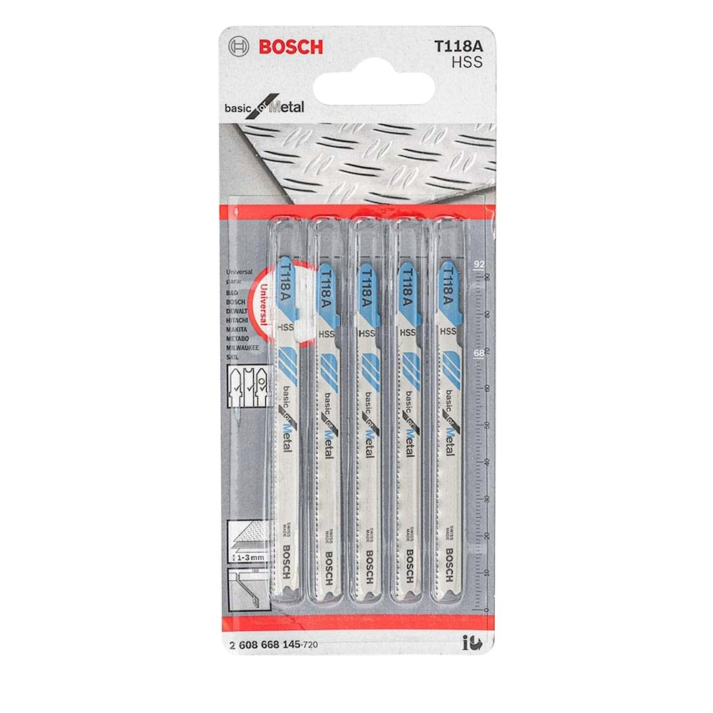 Lâmina Bosch Serra Tico Tico Bosch T118A para Metal - Embalagem com 5 Unidades Lâmina Bosch Serra Tico Tico Bosch T118A para Metal - Embalagem com 5 Unidades
