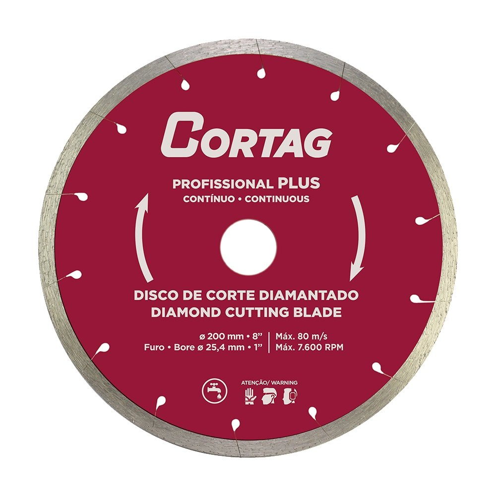 Disco Cortag Diamantado 8P Continuo 200X25,4mm Disco Cortag Diamantado 8P Continuo 200X25,4mm
