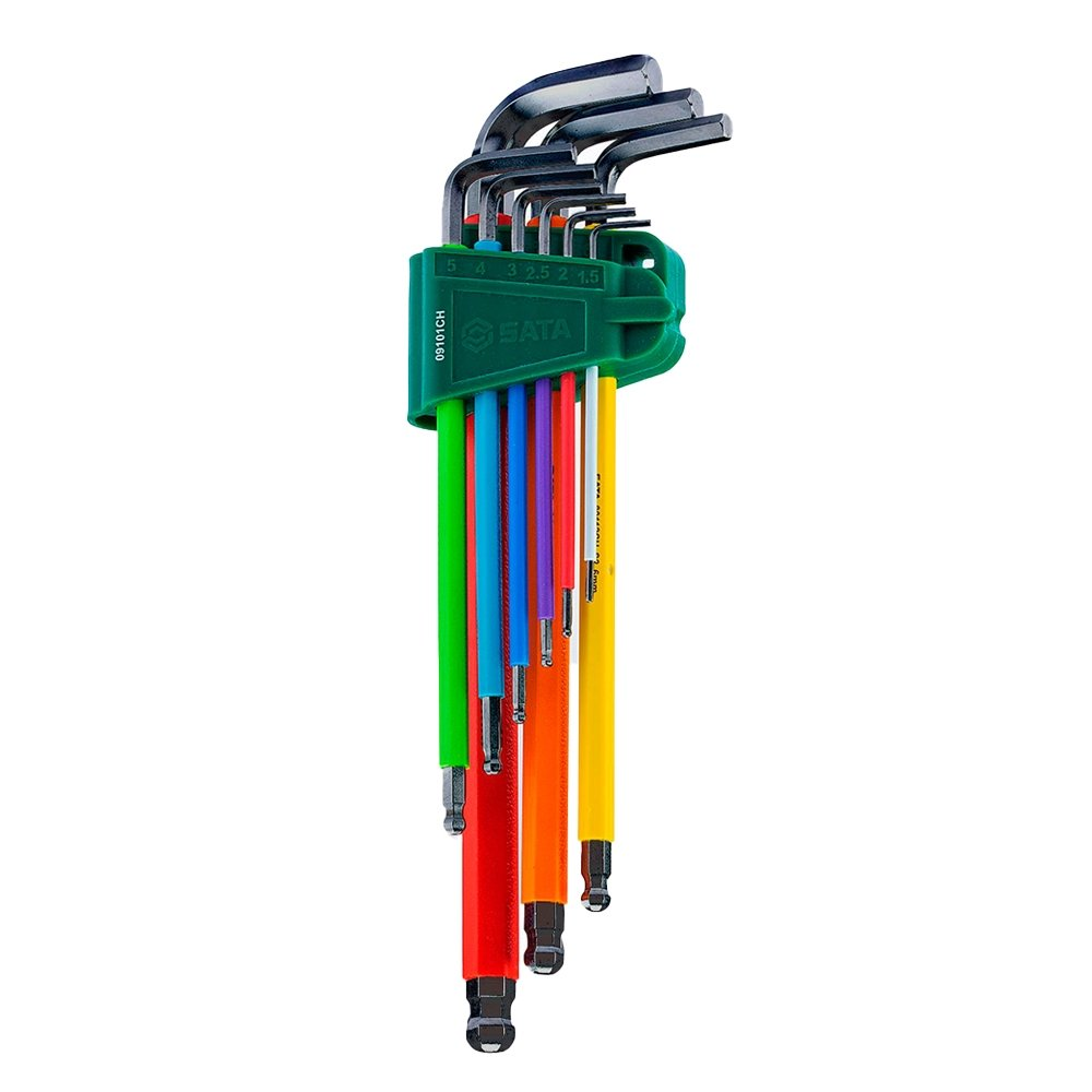Jogo Chave Hexagonal Abaulada Color Sata 9 Pecas 1,5mm A 10mm Jogo Chave Hexagonal Abaulada Color Sata 9 Pecas 1,5mm A 10mm