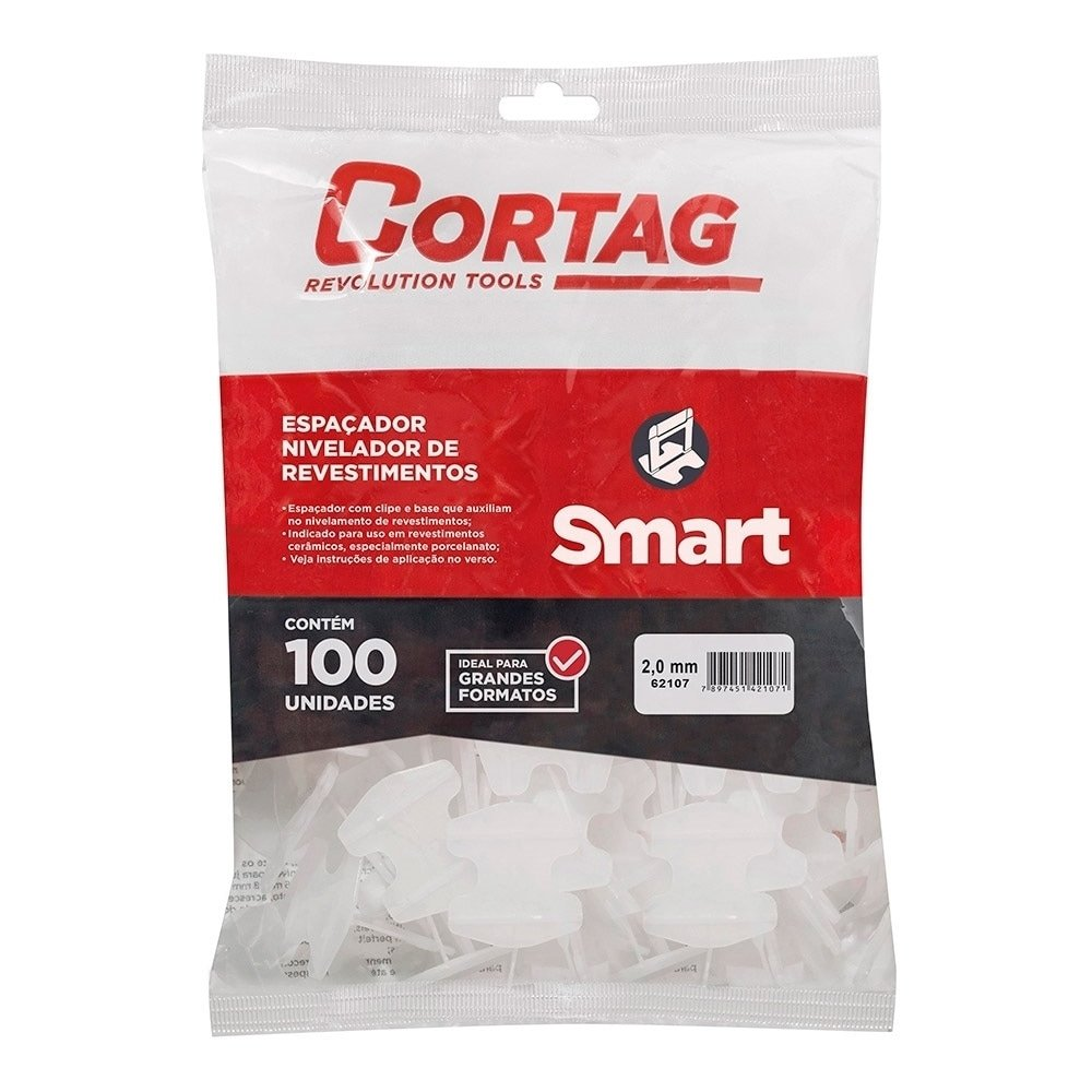 Espaçador Nivelador Cortag Smart 2mm - Embalagem com 100 Unidades Espaçador Nivelador Cortag Smart 2mm - Embalagem com 100 Unidades