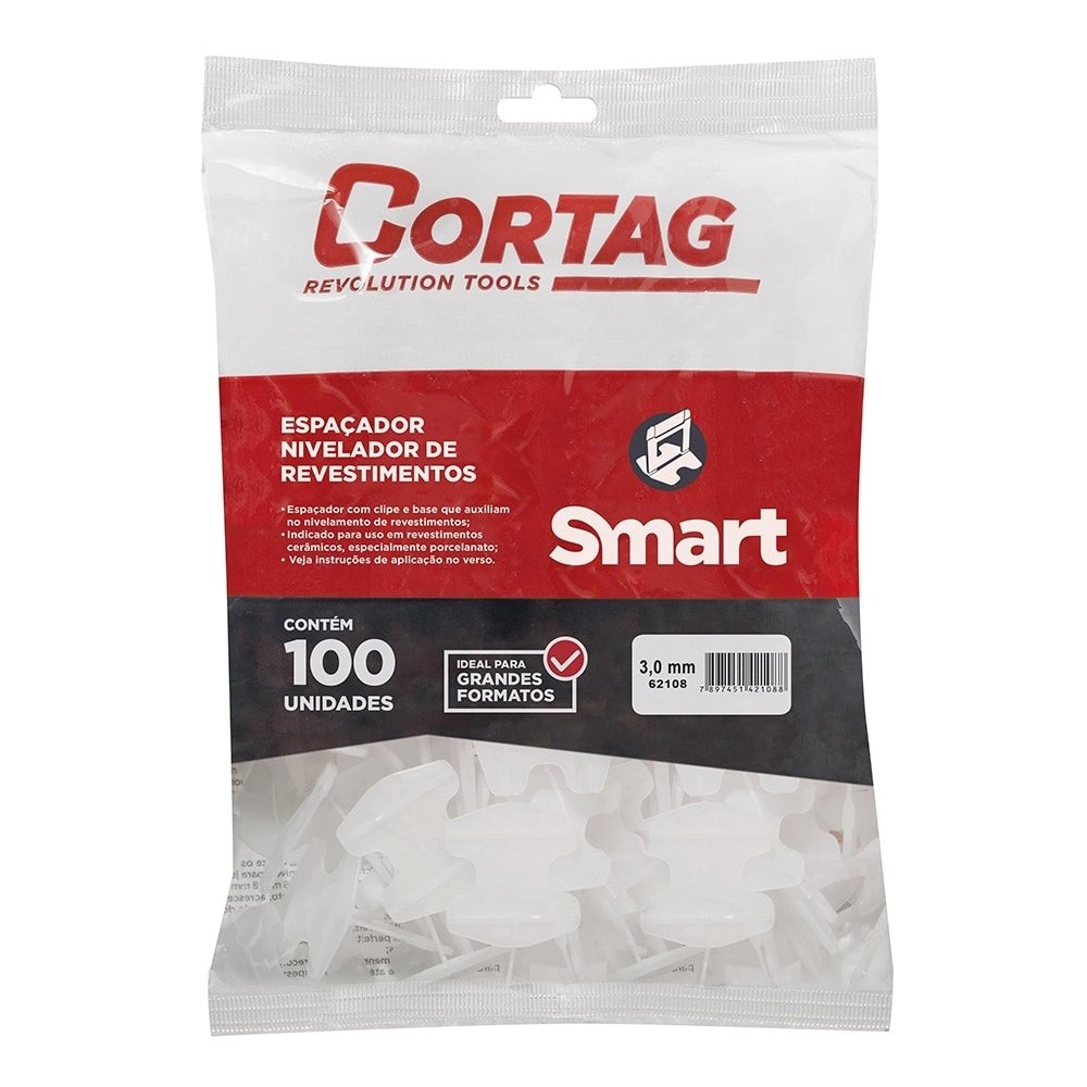 Espaçador Nivelador Cortag Smart 3mm - Embalagem com 100 Unidades Espaçador Nivelador Cortag Smart 3mm - Embalagem com 100 Unidades