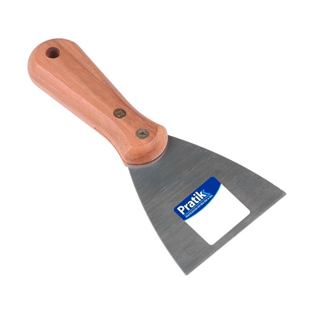 Espátula Pratik Aço Temperado Cabo de Madeiro 8cm - Embalagem com 12 Unidades Espátula Pratik Aço Temperado Cabo de Madeiro 8cm - Embalagem com 12 Unidades