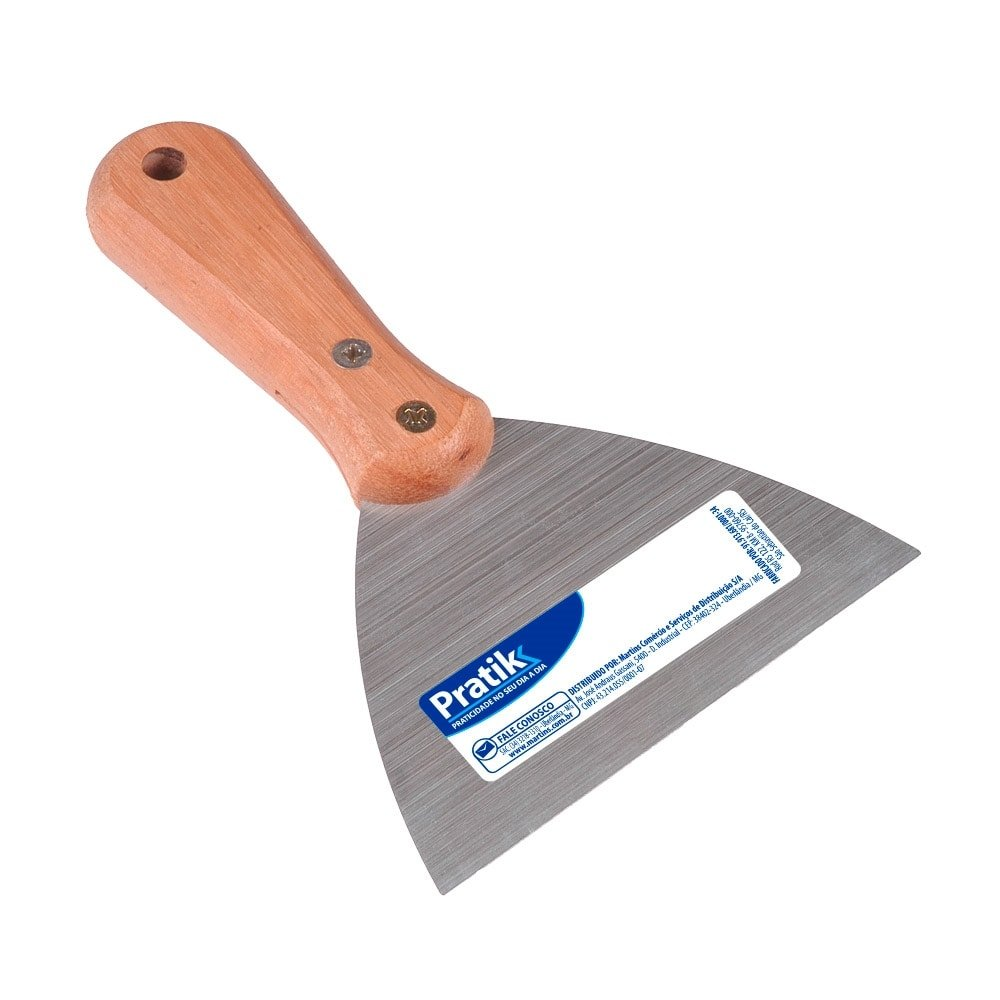 Espátula Pratik de Aço Temperado Cabo Madeira 12cm Embalagem com 12 Unidades Espátula Pratik de Aço Temperado Cabo Madeira 12cm Embalagem com 12 Unidades