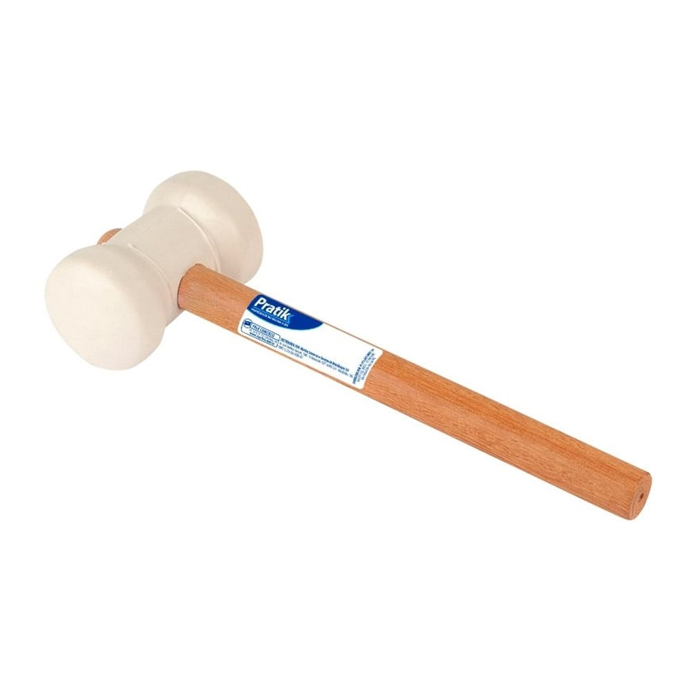 Martelo Borracha Pratik 80mm Branco - Embalagem com 6 Unidades Martelo Borracha Pratik 80mm Branco - Embalagem com 6 Unidades
