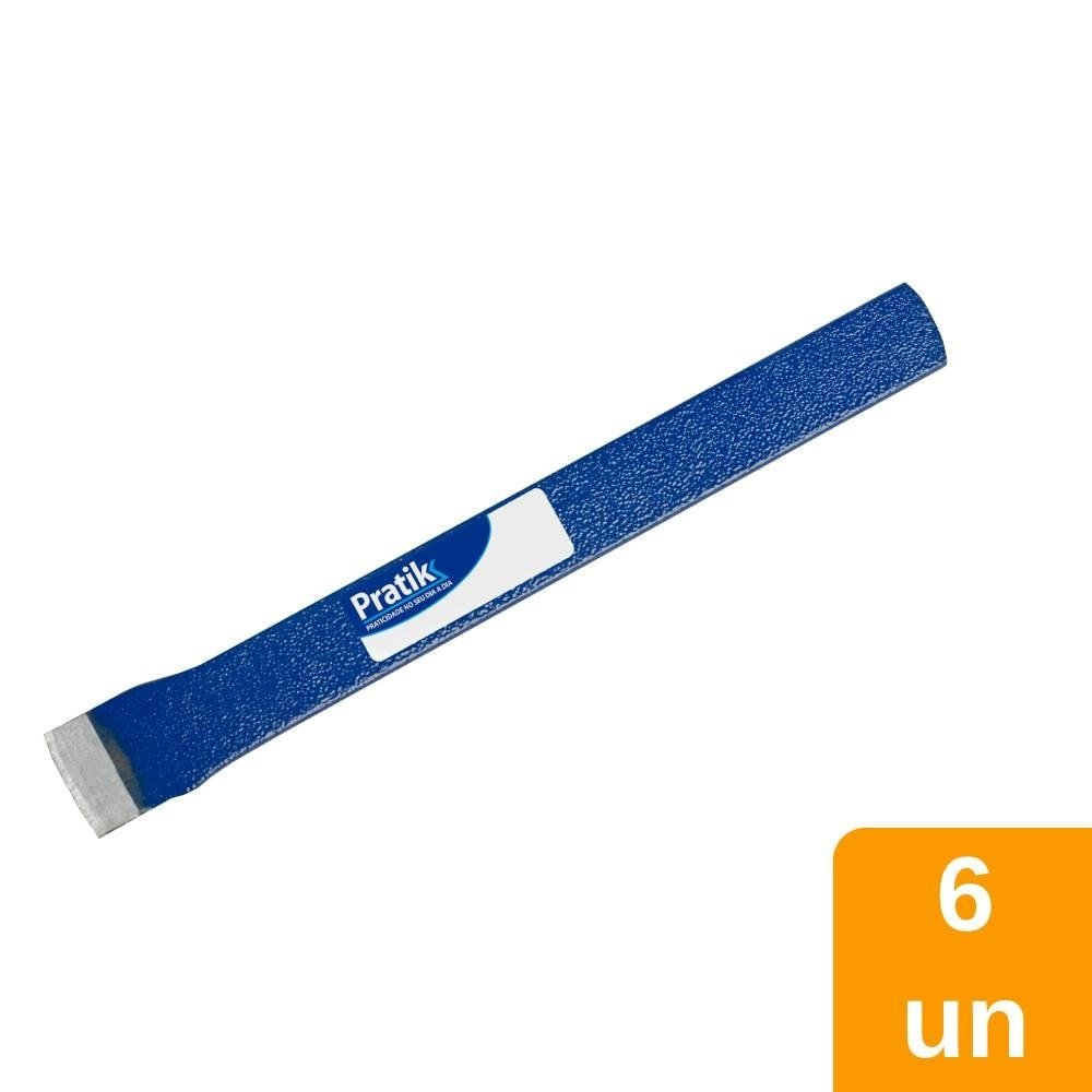 Talhadeira Chata Pratik Aço Forjado 1/4X10" Embalagem com 6 Unidades Talhadeira Chata Pratik Aço Forjado 1/4X10" Embalagem com 6 Unidades