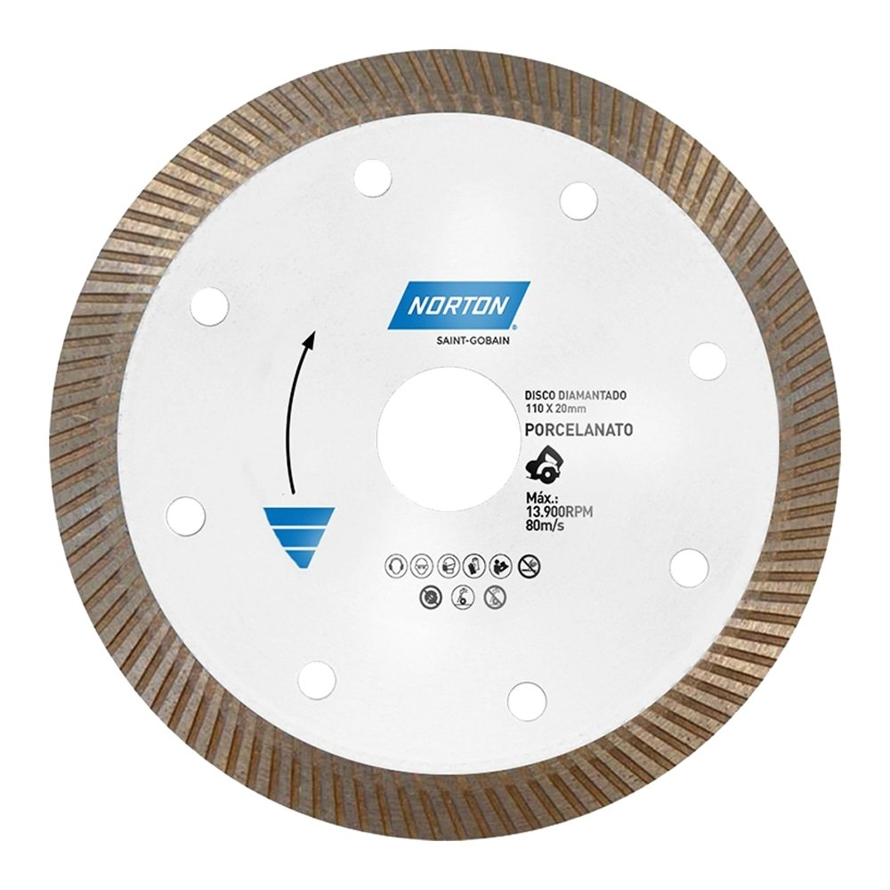 Disco Diamantado Norton Fino Marmorista 110x20mm - Embalagem com 20 Unidades Disco Diamantado Norton Fino Marmorista 110x20mm - Embalagem com 20 Unidades