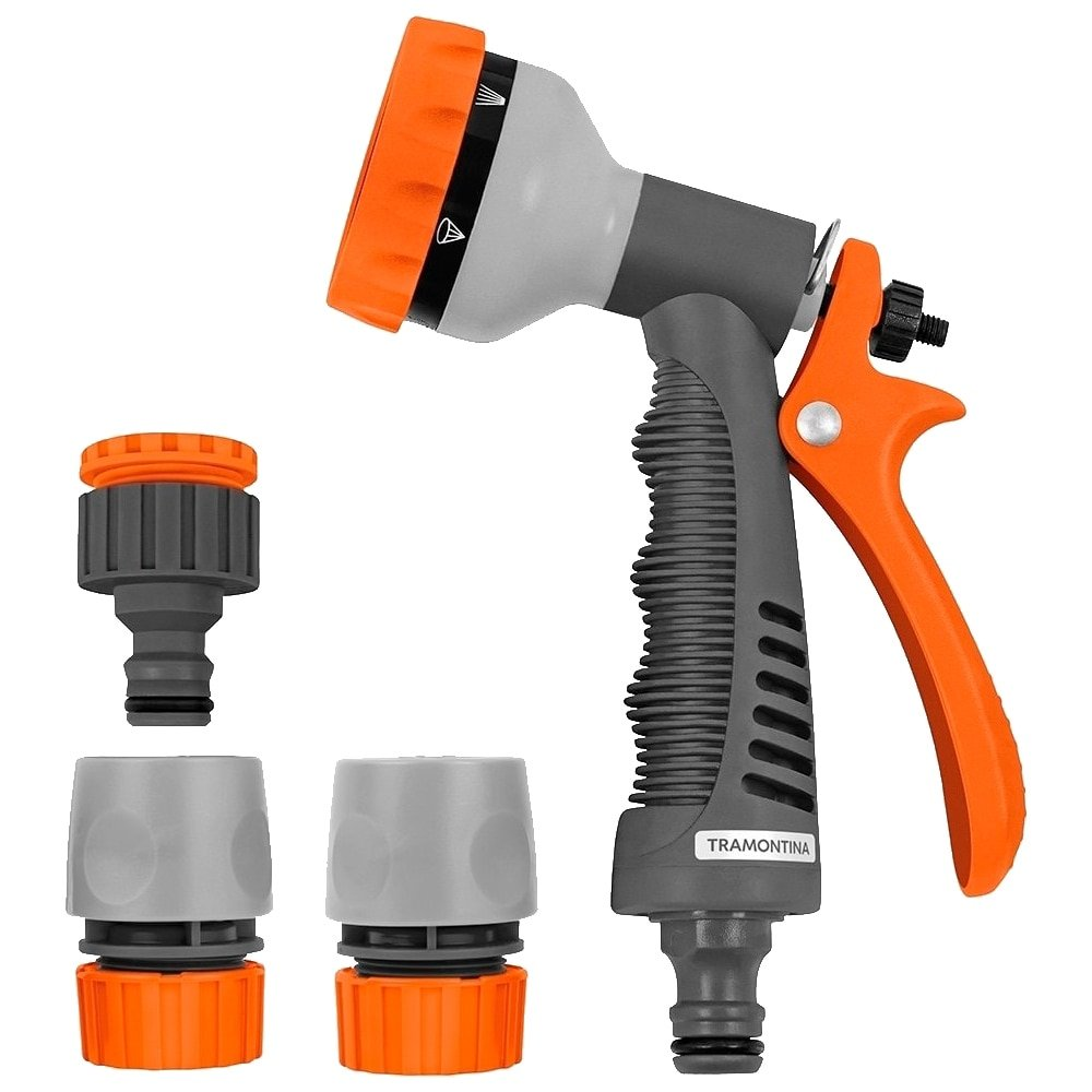Conjunto para Irrigação Tramontina com Engates Rápidos e Hidropistola, 4 Peças Conjunto para Irrigação Tramontina com Engates Rápidos e Hidropistola, 4 Peças