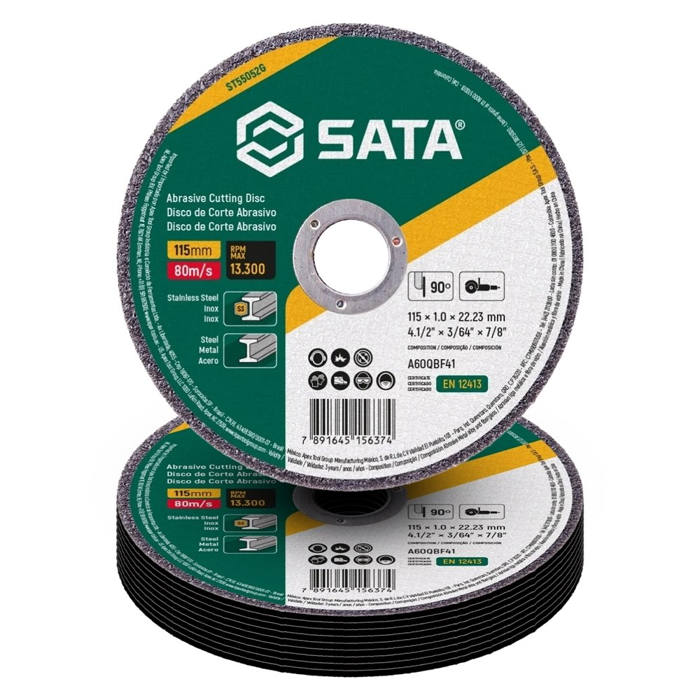 10 Discos de Corte Sata Metal/Inox 4.1/2P 115X1,0mm 10 Discos de Corte Sata Metal/Inox 4.1/2P 115X1,0mm