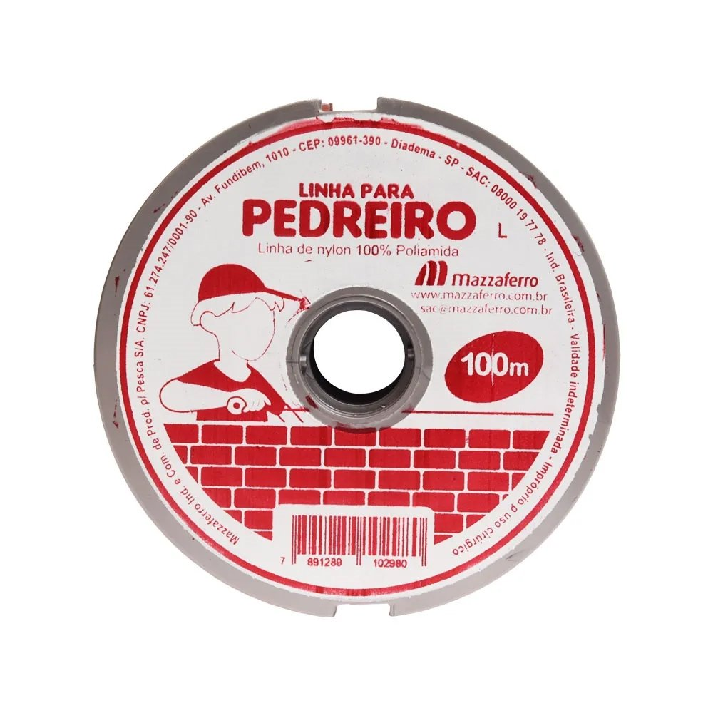 Linha Pedreiro Mazzaferro Lisa Branco 8mm x 100m - Embalagem com 10 Unidades Linha Pedreiro Mazzaferro Lisa Branco 8mm x 100m - Embalagem com 10 Unidades