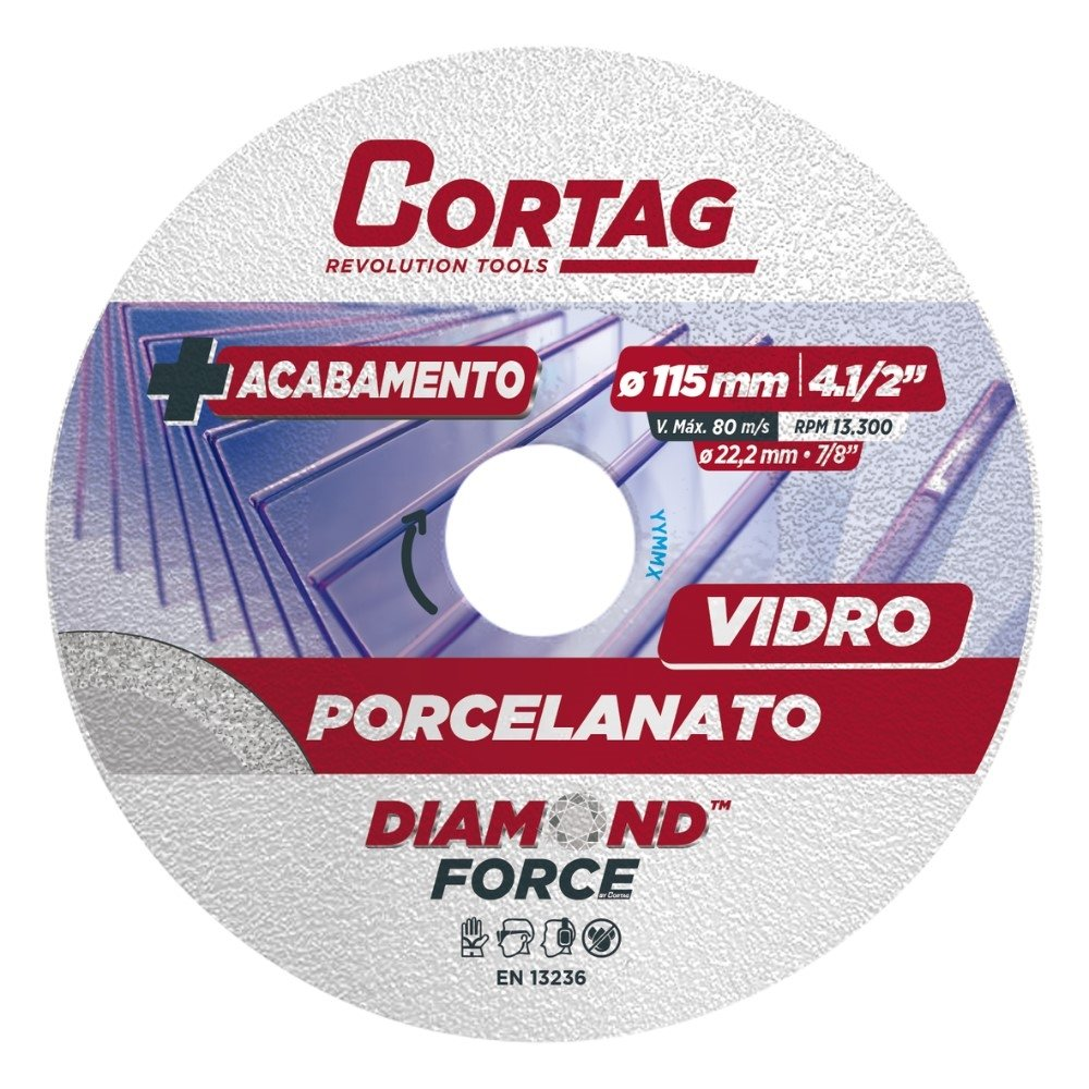 Disco Diamantado Cortag Porcelanato/Vidro 115x22,22mm Disco Diamantado Cortag Porcelanato/Vidro 115x22,22mm