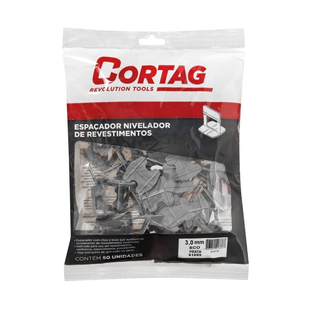 Espaçador Nivelador Cortag Eco Prata 3mm - Embalagem com 50 Unidades Espaçador Nivelador Cortag Eco Prata 3mm - Embalagem com 50 Unidades