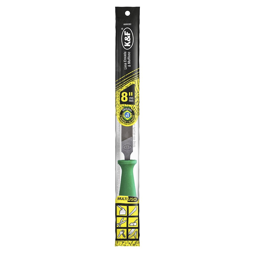 Lima Enxada K&F 8P Blister com Cabo Lima Enxada K&F 8P Blister com Cabo