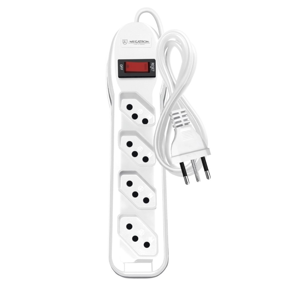 Filtro de Linha Megatron Circuit Breaker, 4 Tomadas, Branco Filtro de Linha Megatron Circuit Breaker, 4 Tomadas, Branco