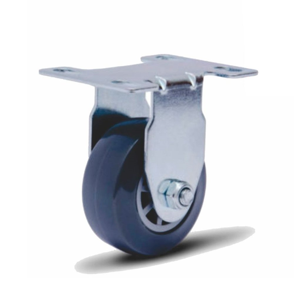 Rodízio Zincado Colson Base Fixa 2P Roda Azul Capacidade 45Kg Rodízio Zincado Colson Base Fixa 2P Roda Azul Capacidade 45Kg