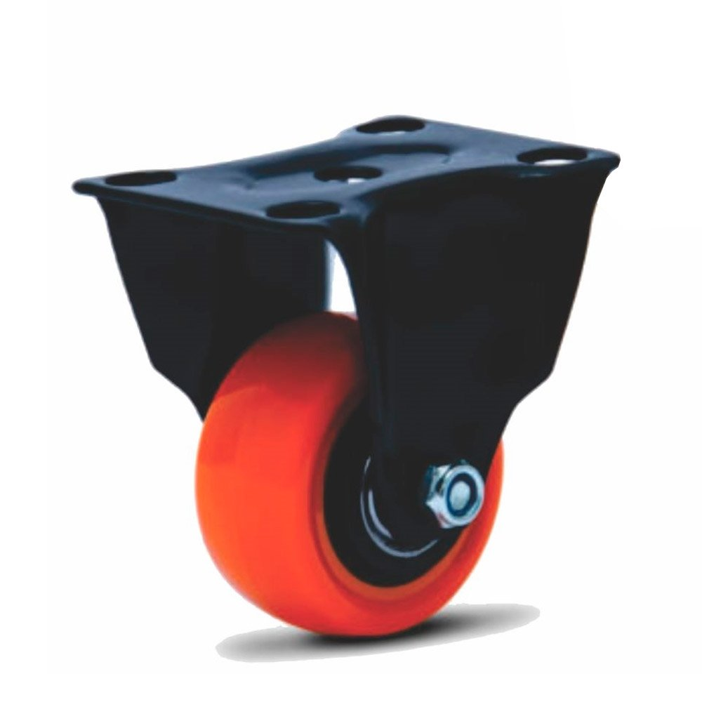 Rodízio Colson Preto Base Fixo 3P Roda Laranja Capacidade 70Kg Rodízio Colson Preto Base Fixo 3P Roda Laranja Capacidade 70Kg