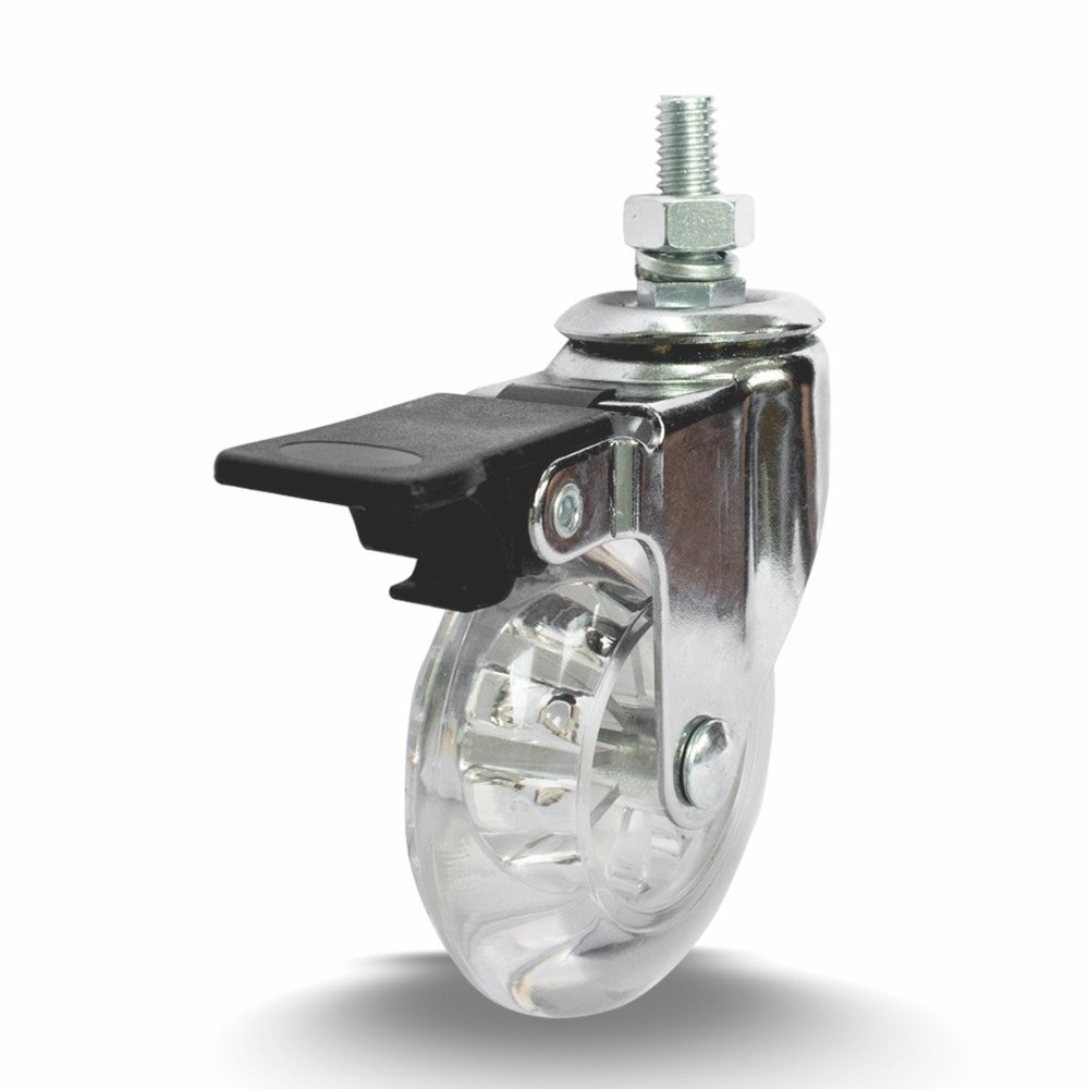 Rodízio Gel Colson - Base Giratória, 50mm com Espiga, com Freio, Capacidade 40kg Rodízio Gel Colson - Base Giratória, 50mm com Espiga, com Freio, Capacidade 40kg