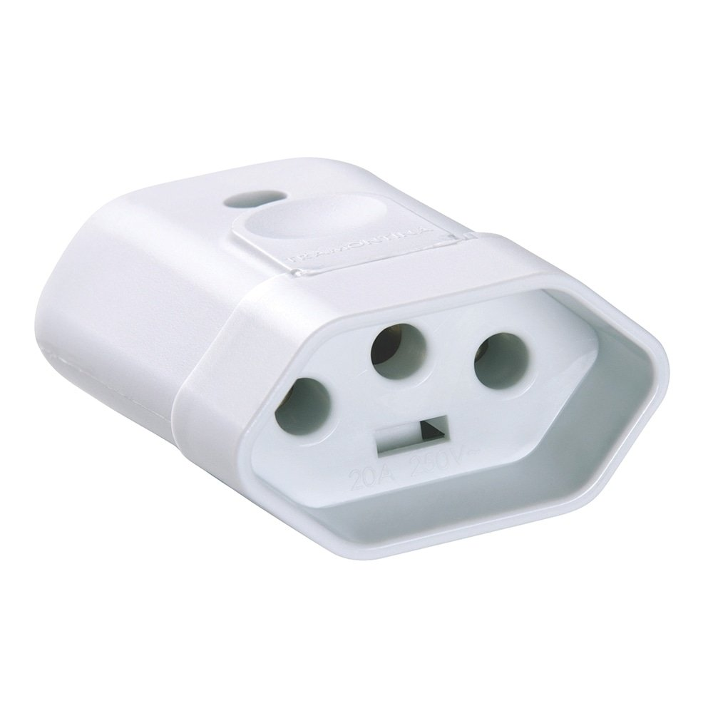 Pino Plug Fêmea 2P+T 20a Branco - 10 Unidades Tramontina Pino Plug Fêmea 2P+T 20a Branco - 10 Unidades Tramontina