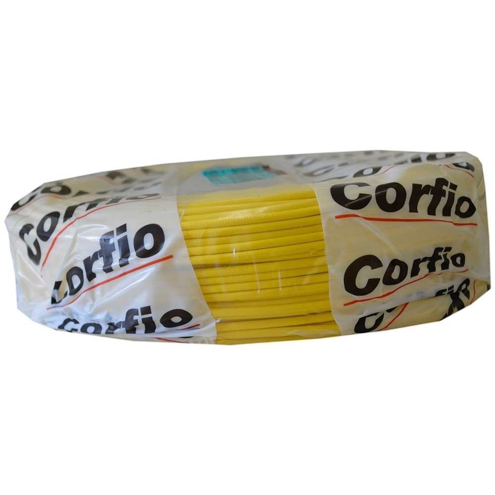 Cabo Flexível Corfio 2,5mmx100m Rolo 750V Amarelo Cabo Flexível Corfio 2,5mmx100m Rolo 750V Amarelo