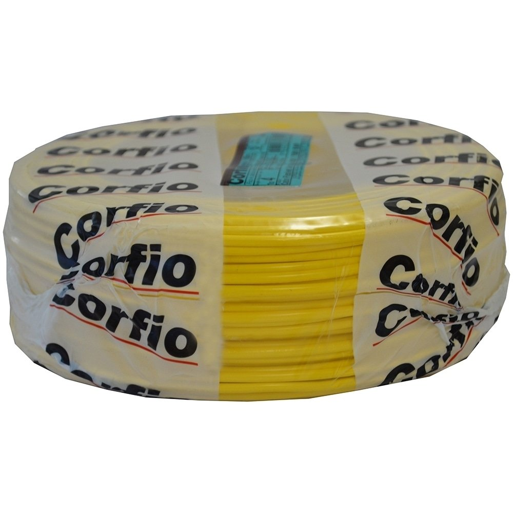 Cabo Flexível Corfio 4mmx100m Rolo 750V Amarelo Cabo Flexível Corfio 4mmx100m Rolo 750V Amarelo