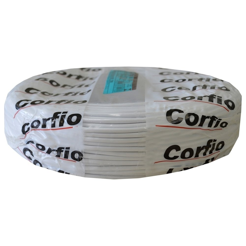 Cabo Flexível Corfio 4mmx100m Rolo 750V Branco Cabo Flexível Corfio 4mmx100m Rolo 750V Branco