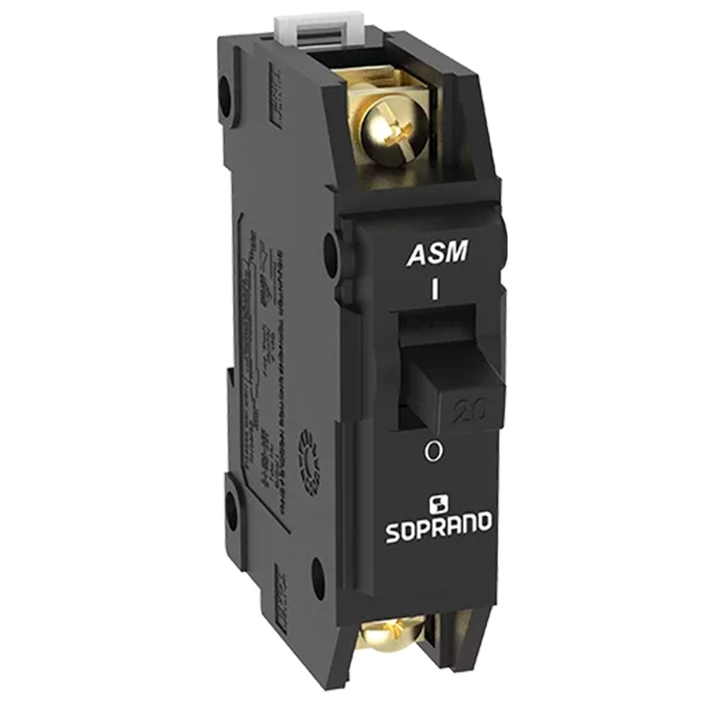 Disjuntor Soprano Nema 1P 70A ASM-B Preto Disjuntor Soprano Nema 1P 70A ASM-B Preto