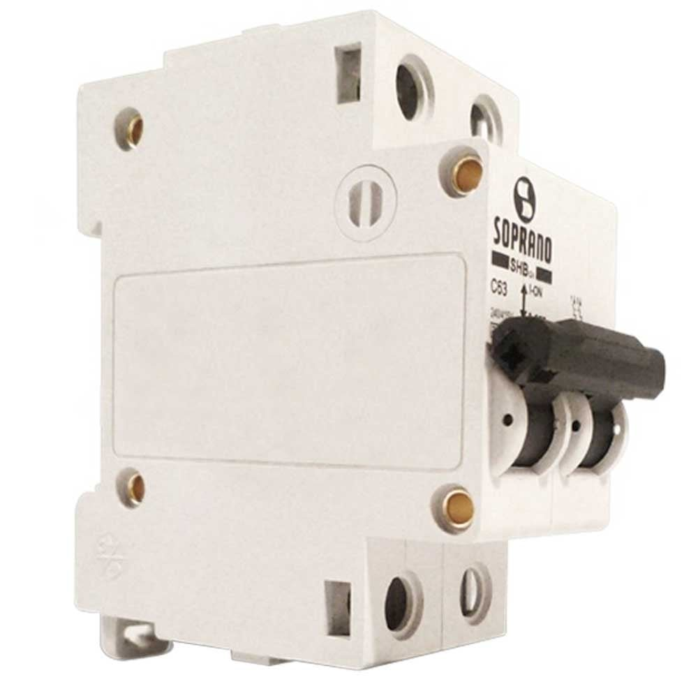 Disjuntor Soprano DIN 2P 40A SHB-GII Curva C Branco Disjuntor Soprano DIN 2P 40A SHB-GII Curva C Branco