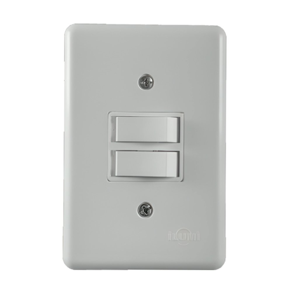 Interruptor Ilumi 1 Tecla Simples + 1 Paralela com Placa Stylus 6A 250V 4x2 Interruptor Ilumi 1 Tecla Simples + 1 Paralela com Placa Stylus 6A 250V 4x2