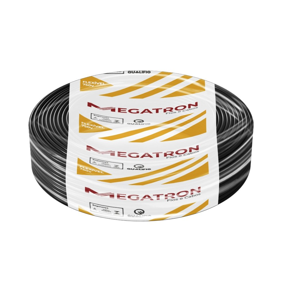 Cabo Flexível Megatron 35MMx100M Bobina 750V Preto Cabo Flexível Megatron 35MMx100M Bobina 750V Preto